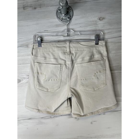 American Eagle Outfitters Shorts Womens 6 Beige Super Stretch Midi 5 Pocket - Picture 7 of 14